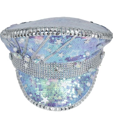 GORRA POLICIA AZUL CON PERLAS